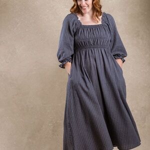 Hayden Dress - Striped Blue